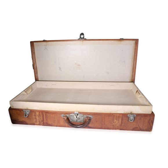 Louis Vuitton Vintage Brown Leather & Wood Trunk - Picture 7 of 7